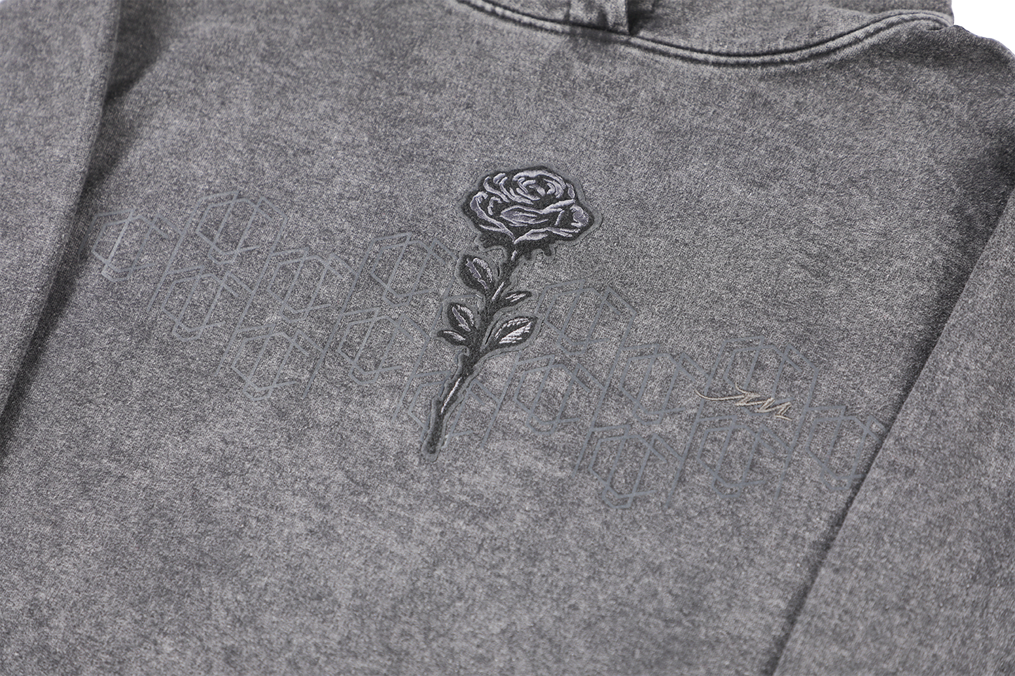 Hoodie Poleron Rosa Negra Black Rose Monochromatics Brand Streetwear