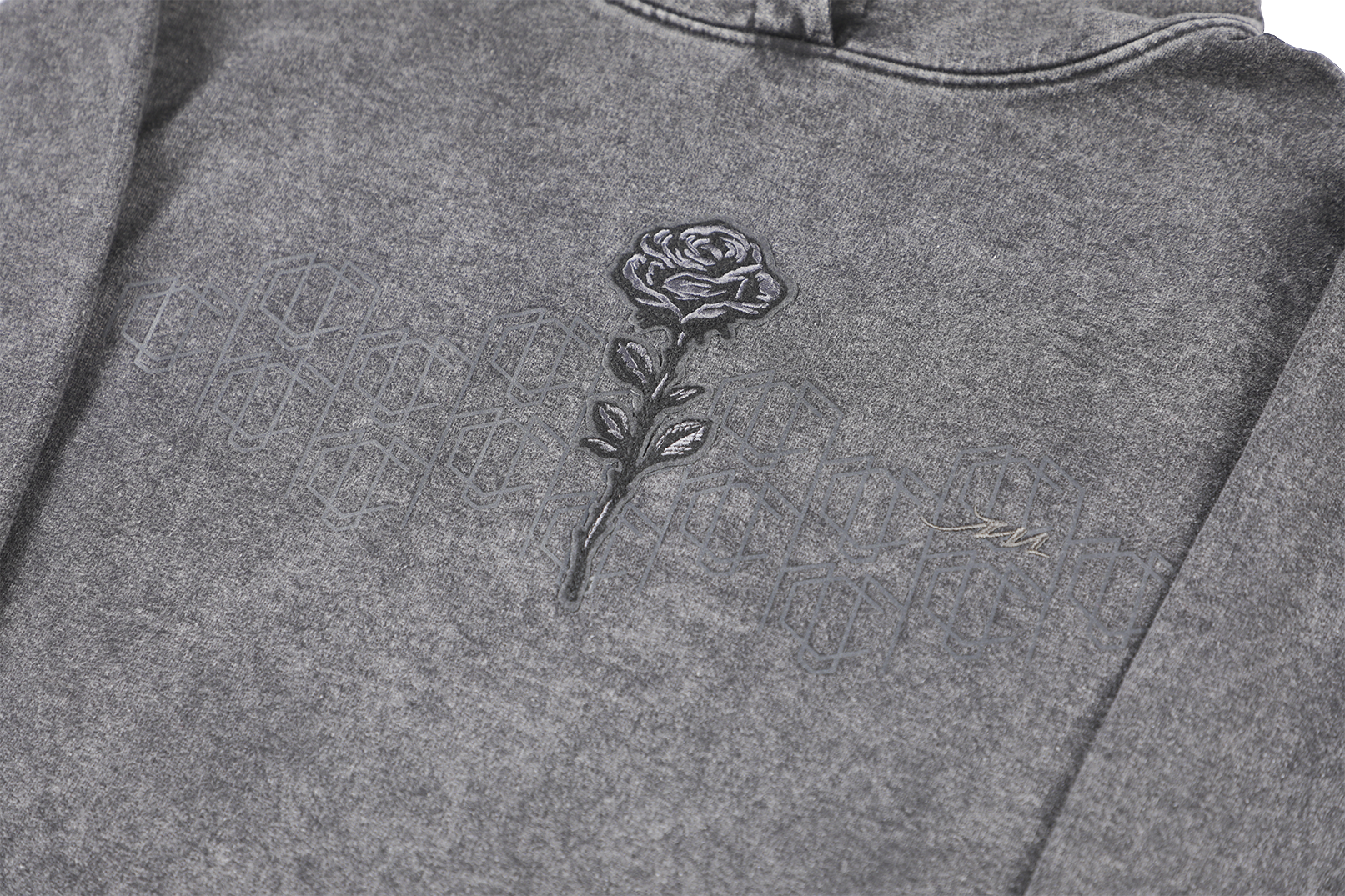 Hoodie Poleron Rosa Negra Black Rose Monochromatics Brand Streetwear