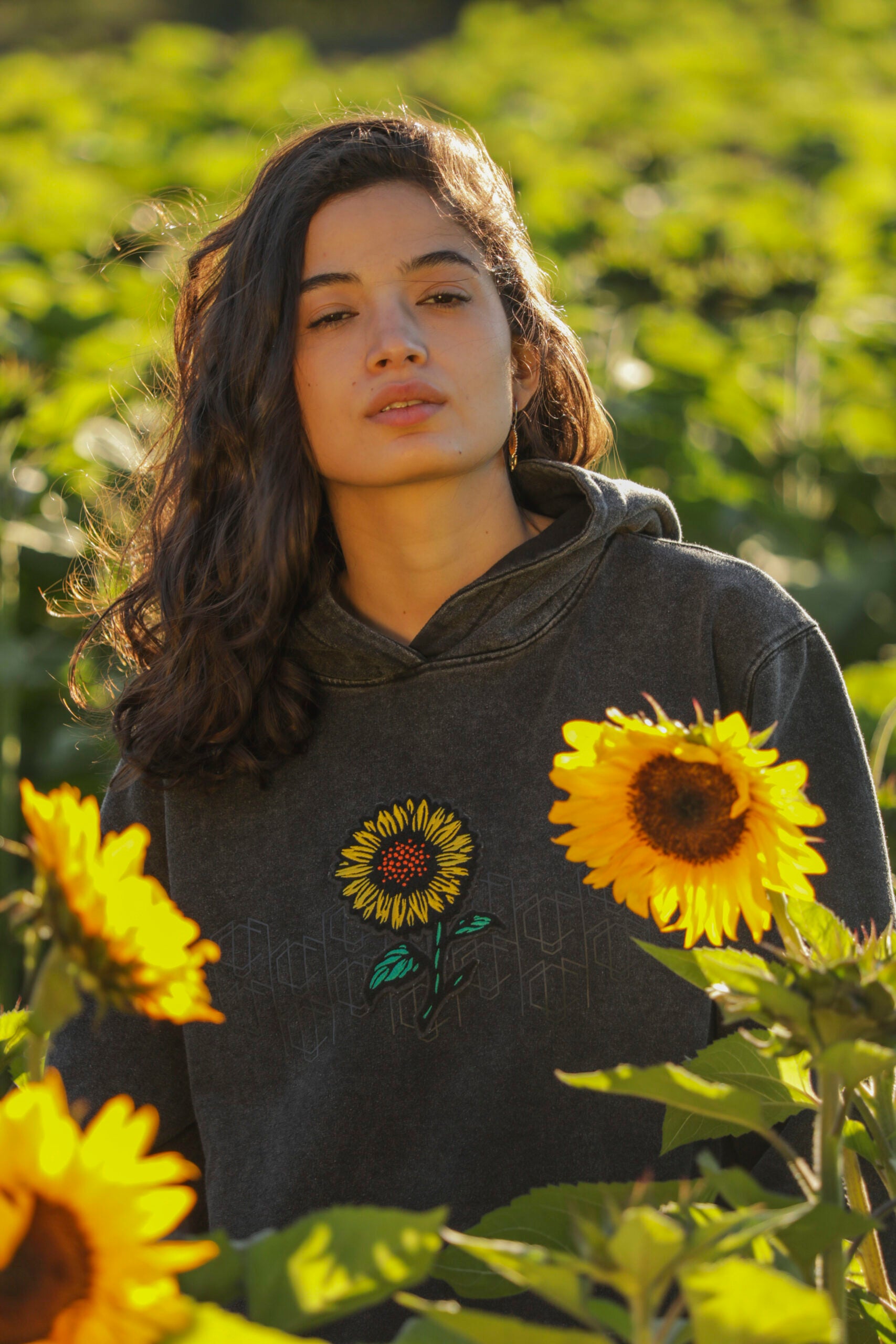 Hoodie Poleron Girasol Sunflower Monochromatics Brand Streetwear