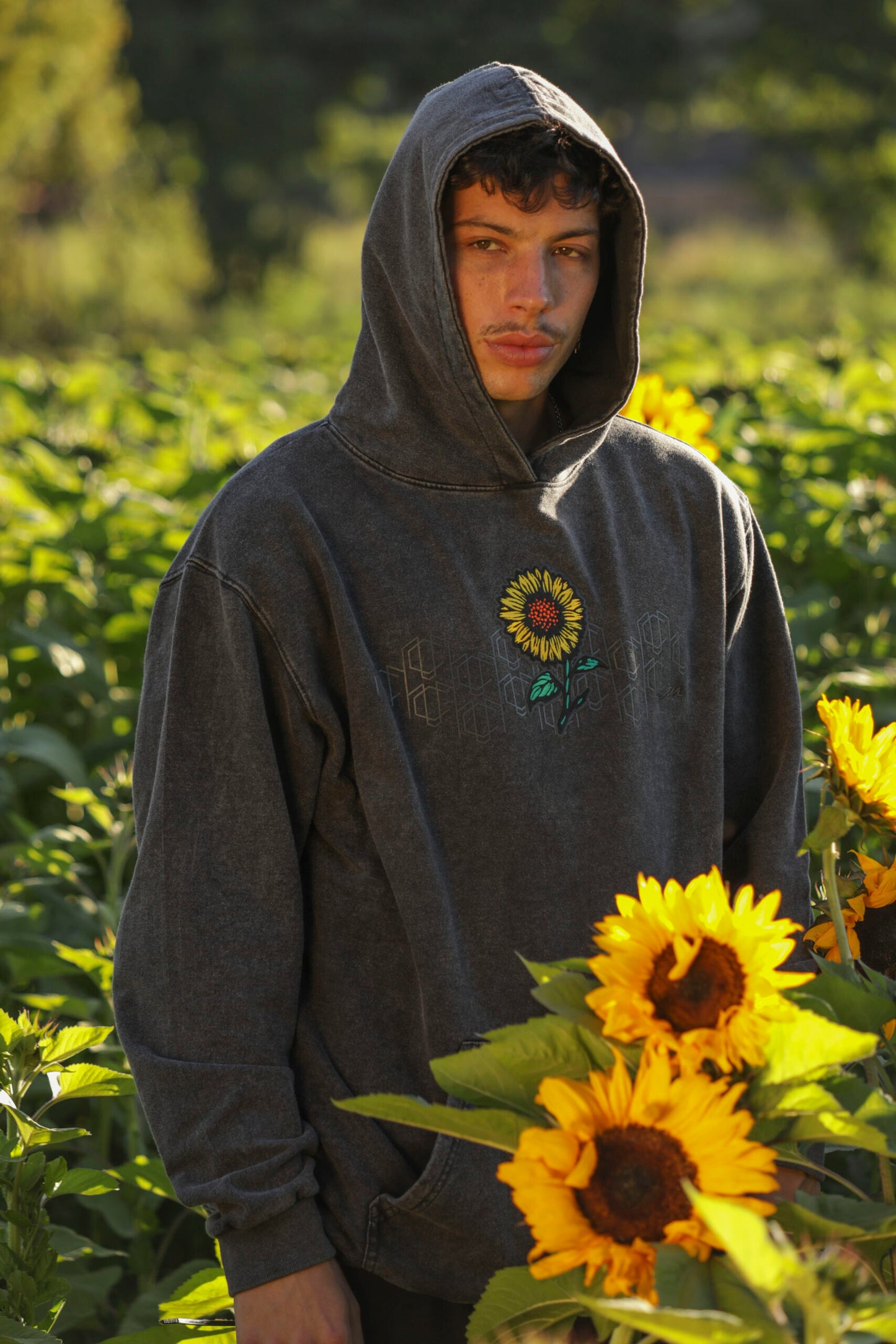 Hoodie PoleronGirasol Sunflower Monochromatics Brand Streetwear